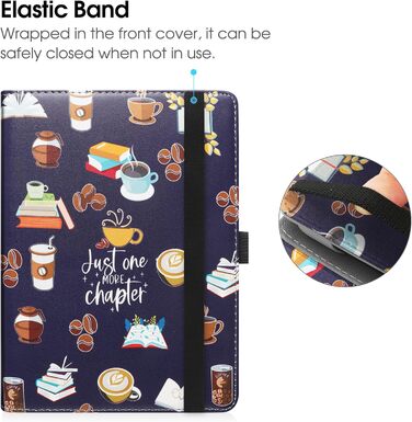 Чохол-підставка для eReader 6-7 дюймів HGWALP, Premium PU шкіра, з петлею для руки, сумісний з Kindle, Kobo, Tolino, Pocketbook, Sony