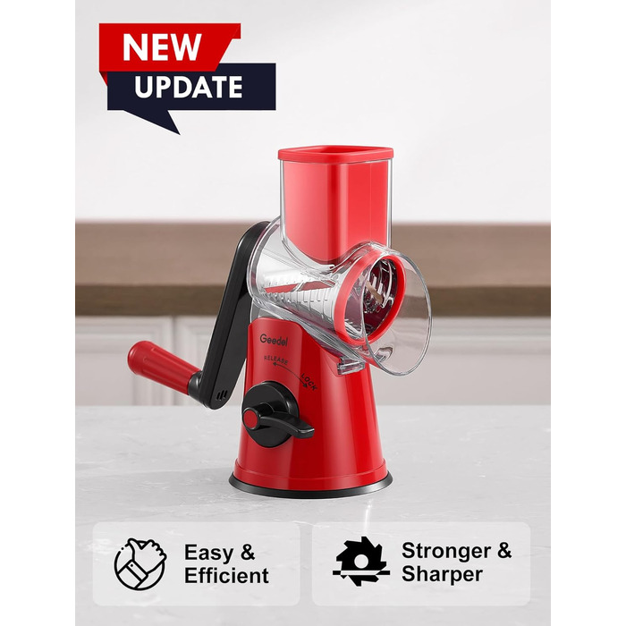 Трока для овочів та сиру з 3 наборами лез, біла (червоно-чорна, 5 лез)