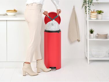 Відро Brabantia Treteimer 30L, мінеральний червоний, сталь, пластик