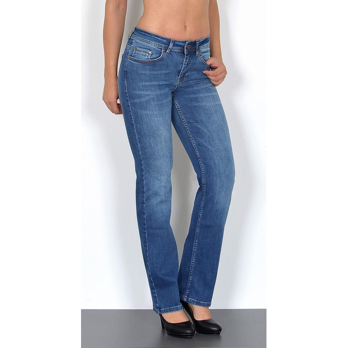 Джинси жіночі ESRA Straight Jeans - висока талія, прямі, еластичні, великі розміри (G6 34 J150)