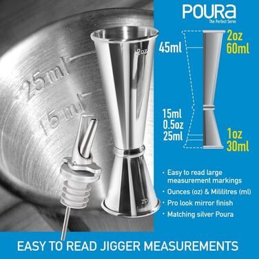 Виливники для спиртних напоїв та оливкової олії: набір з 2 шт. з адаптерами (Jigger + виливання) з нержавіючої сталі, чорний колір, придатні для миття в посудомийній машині