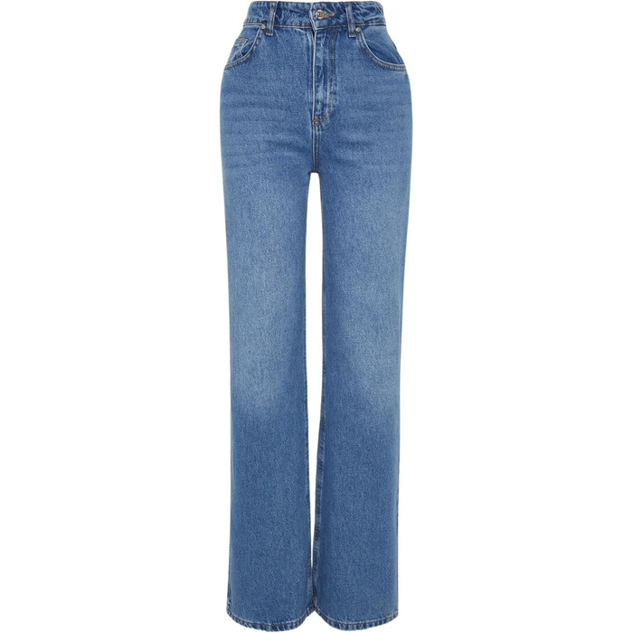 Джинси жіночі Trendyol з широкими штанинами та високою талією, блакитні