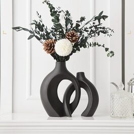 Керамічна ваза для сухоцвітів та декор, білий колір, сучасний дизайн, скандинавський стиль