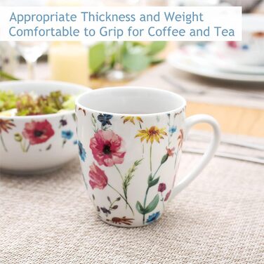 VEWEET Сервіз на 4 особи, 16 предметів, порцеляна. Сучасний сервіз з обідніми, десертними тарілками, мисками для каші та чашками. Можна мити в посудомийній машині та використовувати в мікрохвильовій печі. Серія Doris, 32 предмета