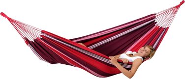 Гамак AMAZONAS Salsa L, EllTex, бавовна+поліестер, 210x140 см, до 150 кг, для вулиці, колір червоно-синій