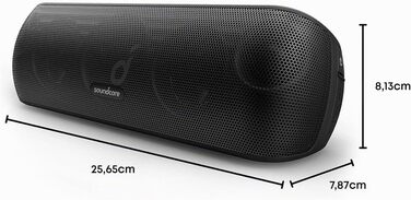 Soundcore Motion+ Bluetooth колонка Hi-Fi з Hi-Res аудіо 30W, глибокий бас, бездротова, з додатком, USB-C, еквалайзер, 12 год автономії, IPX7 водозахист (Чорний)