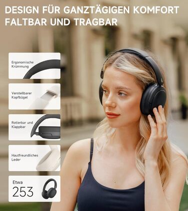 Навушники Edifier W800BT Pro Hybrid ANC Bluetooth 5.4 Over-Ear Чорні - Бездротові, з Шумозаглушенням, Hi-Res Audio, 45 год. роботи, Швидка зарядка, Складні