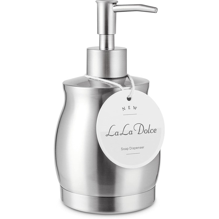 Дозатор мила з нержавіючої сталі, 390 мл, сріблястий (для кухні та ванної кімнати)