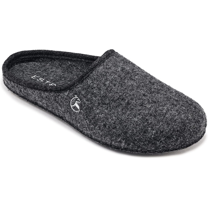 Чоловічі фетрові тапочки ESTRO з фетровою підошвою - теплі зимові домашні тапочки для чоловіків (46 EU, широкі, графіт)