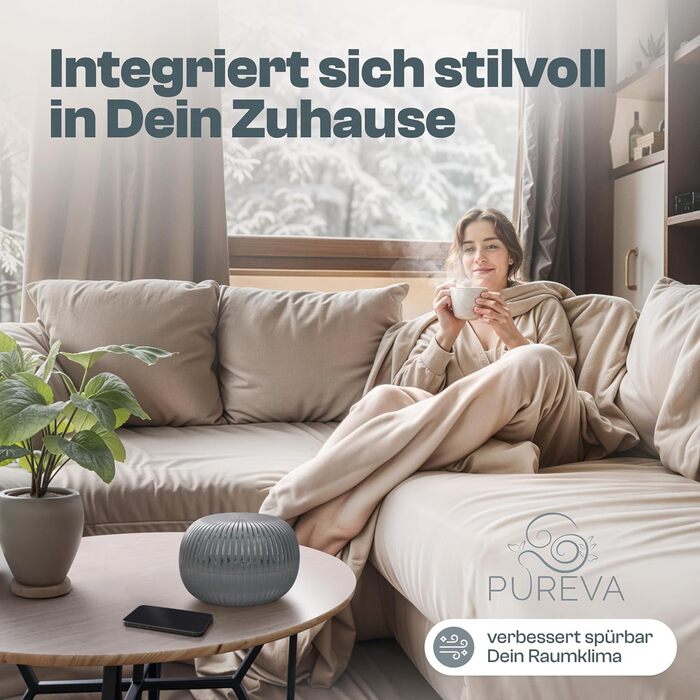 Електричний осушувач повітря Flow для кімнат до 25 м² з новою формулою. Осушувач повітря без електроенергії з гранулами 450г. Абсорбер вологи для комфортного мікроклімату (антрацит)