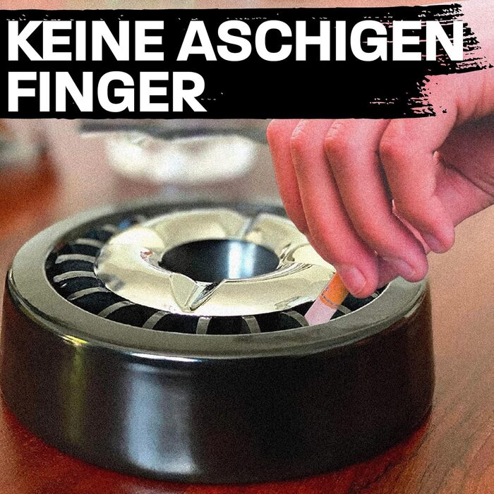 Переносний попільничка Praknu 3 Gluttöter для вулиці та дому: чорний, вітрозахисний, миється в посудомийній машині, стійкий до погодних умов