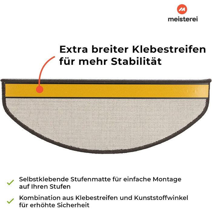Сходинкові килимки Casa Pura London, 15 шт., 11 кольорів, антрацит, надійна фіксація, стабільна кутова рейка
