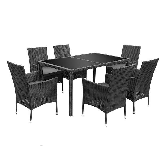 Комплект садових меблів GardenS EXCLUSIVE: стіл та стільці, техноротанг, чорний