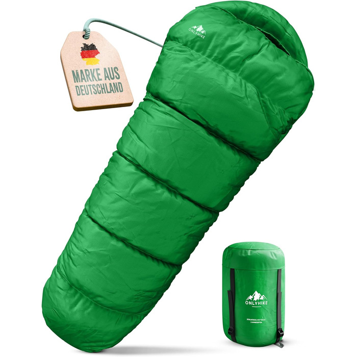 Спальник Schafsack Outdoor I - теплий, 300GSM, 1700г, для весни, осені та зими (-5°C до 10°C), M-X, зелений