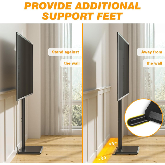 Підставка для телевізора TVON: регульована, поворотна, для діагоналей 32-55 дюймів, VESA 400x400, до 40 кг, чорний