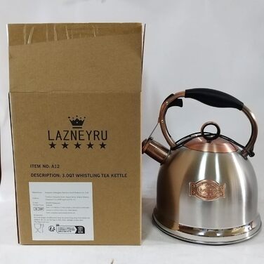 Чайник-свисток 3л з нержавіючої сталі, індукційний, з термостійкою ручкою (срібний)