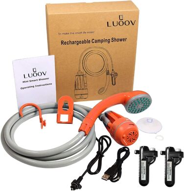 Portable Outdoor Camping Shower, Bidet Handheld Shower, Two Rechargeable 2200 mAh Batteries, Water Pump for Camping, Hiking, Outdoor Travel