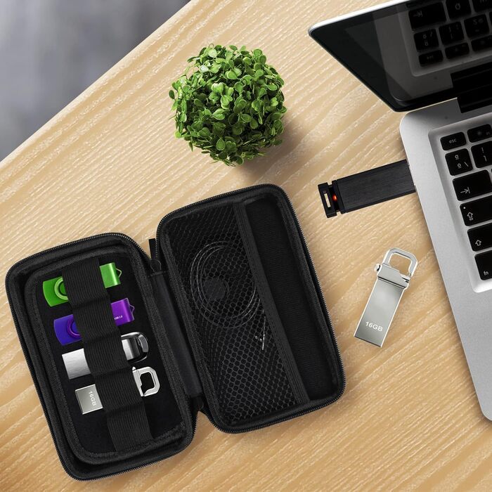 Організатор для USB-накопичувачів GeeRic: сумка-чохол для зберігання USB-флешок та аксесуарів (чорний)