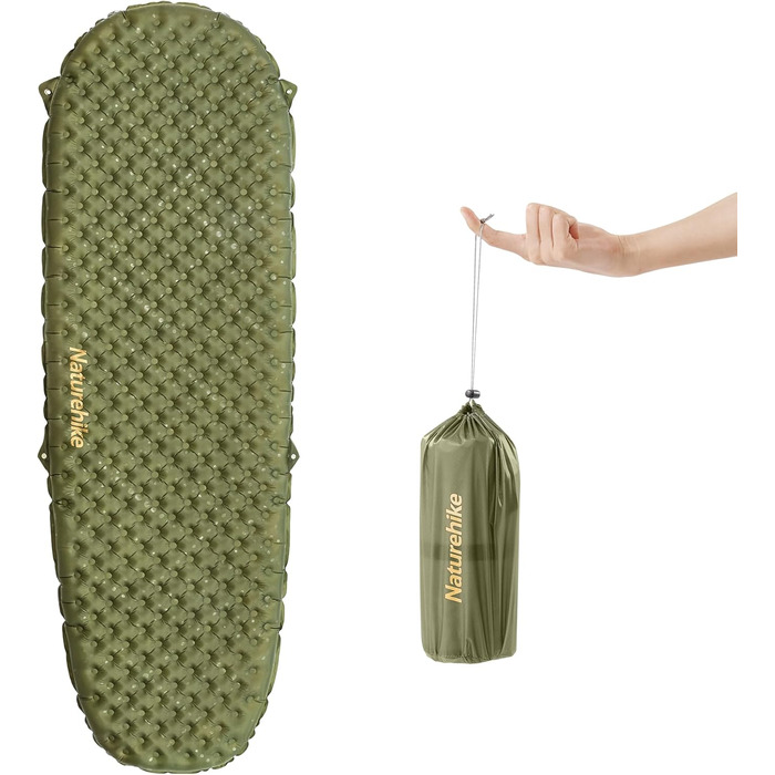 Каремат Naturehike Thermal 3.5R - ультралегкий туристичний каремат 4-сезонів (-6℃) самонадувний з надувною сумкою, високий R-значення, військовий камуфляж, прямокутний, XL