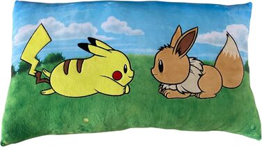 Подушка Pokémon Еволі та Пікачу, офіційна ліцензія, 60x30 см, м'яка декоративна, HÔMADICT