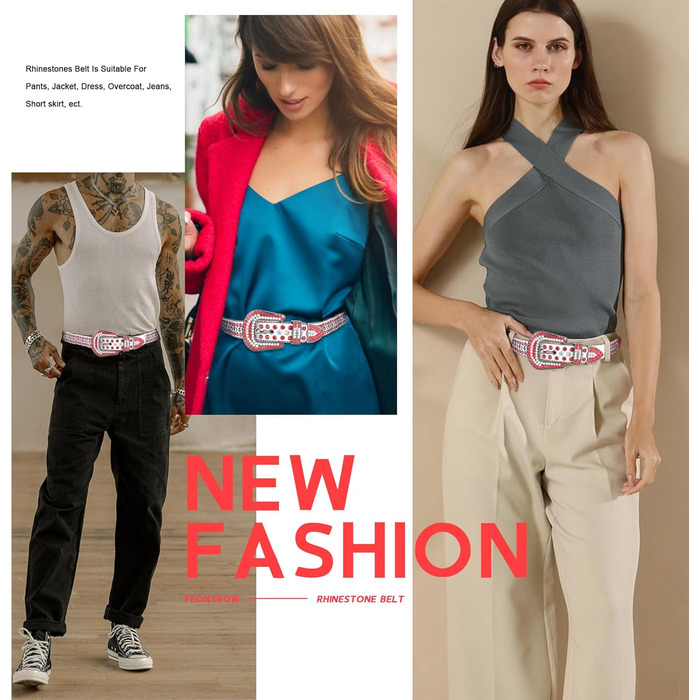 Жіночий та чоловічий шкіряний пряжка з стразами, ковбойський/ковгёрлський пояс з діамантами, пояс з заклепками для джинсів. Розміри: 106 см, 101-106 см
