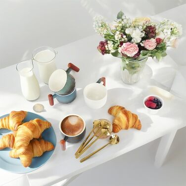 ERBO Набір з 4 чашок еспресо 70 мл, преміум-якість, кераміка, чорний колір. Чашки для еспресо, мокко, чаю та кави