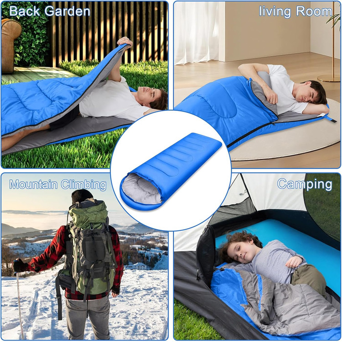 Сплячий мішок 3-4 сезони - 220 x 85 см, вологостійкий, легкий, для кемпінгу та подорожей