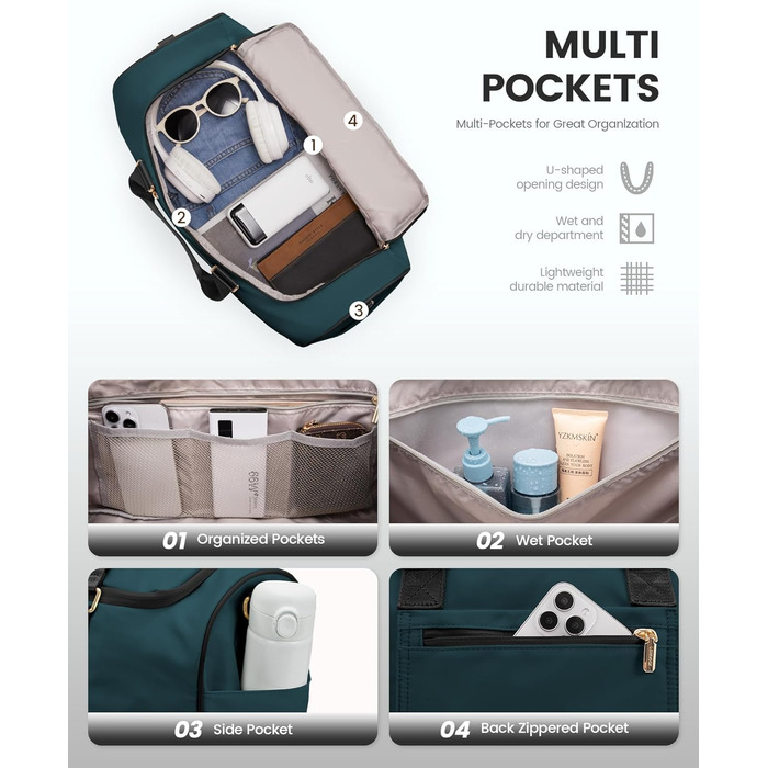 LOVEVOOK Спортивна сумка-рюкзак 37L, чорно-блакитна, для подорожей та відпочинку, з відділенням для взуття та мокрих речей, водонепроникна