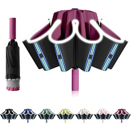 Міцний парасолька-інверсія з 40 спицями, автоматичний парасолька Knirps, діаметр 105 см - для жінок та чоловіків, бордовий