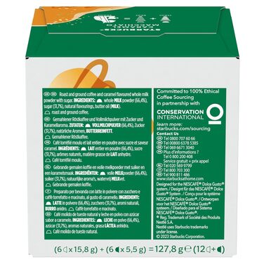 Кавові капсули Starbucks Caramel Macchiato для Nescafé Dolce Gusto, середній обсмаження, 72 капсули (6 x 12)