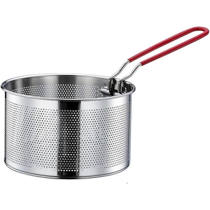 Корзина для фритюру з нержавіючої сталі, корзина для пасти, сито для фритюрниці з довгим руків'ям, 16 см
