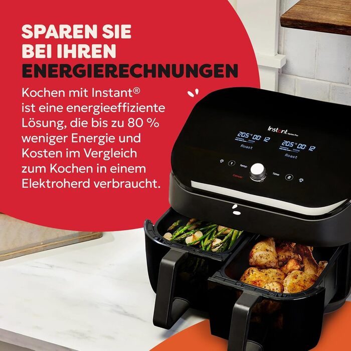 Фритюрниця повітряна Vortex Plus ClearCook 5.7L, чорна, 6-в-1, 1700W, з вікном, 8L