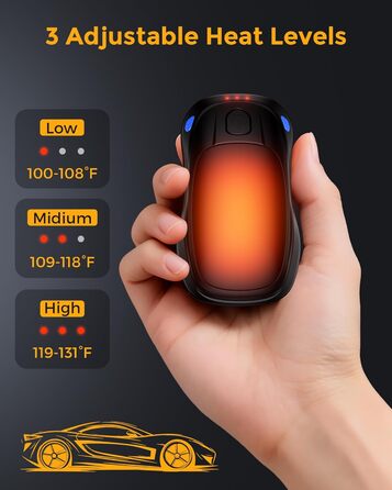 Електричні грілки для рук 2 шт. з AI-чіпами, багаторазові, з магнітним USB-підключенням, 3 режими нагріву, до 24 годин роботи, чорні - подарунок для жінок та чоловіків