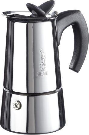 Bialetti - Musa Induction, Stainless Steel Stovetop Espresso Coffee Maker, Suitable for All Cooktops, 6 Cups (270ml), Silver