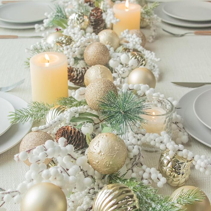 Кріплення для ялинки Busybee 30 шт. 6 см, ялинкові прикраси, пластикові кулі, кольору шампань