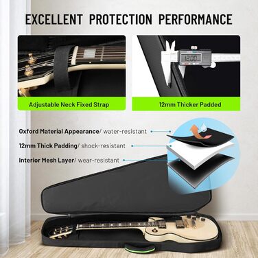 CAHAYA Softshell Сумка для електрогітари Outdoor - 12 мм підкладка, Gigbag з кишенями, патчі DIY, для ST, LP, Tele