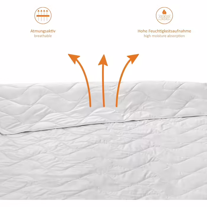 sleepling 196354 Nature Duvet Cover, Wild Silk Duvet Cover, Summer Duvet Cover, Silk Duvet Cover with 100% Wild Silk, Cover 100% Cotton, Made in Germany, Ökotex, washable at 40 degrees, 155 x 200 cm, white