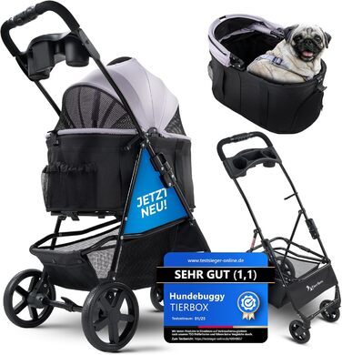 Візок для собак до 10 кг, прогулянковий для маленьких собак та котів, складаний, рожевий