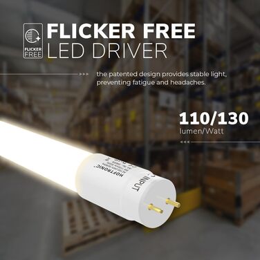 HOFTRONIC LED Damp-Proof Light 150cm Cool White 60W 10500lm Flicker-Free Linkable T8 Workshop Lamp IP65 Waterproof Basin Light Double for Garage, Cellar, Office (110lm/W, 4000k)