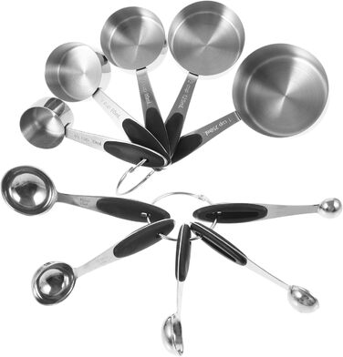 Cabilock 1 Set Stainless Steel Measuring Spoons Coffee Cups with Lid Teaspoons Pantry Cup Measuring Dry Measuring Cups Measuring Table Measuring Cups Utensil Gadgets Silica Gel