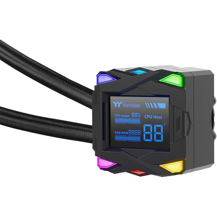 Система водяного охолодження Thermaltake LA240-S ARGB Black 240 мм з підсвічуванням ARGB та дисплеєм