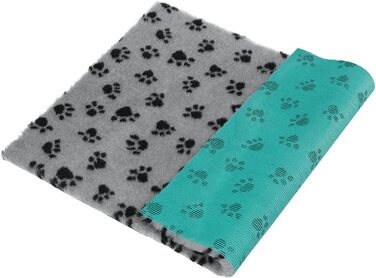 М'яка медична підстилка для собак Medbed Premium: нековзна, вбираюча вологу, дихаюча, 70x100 см, сіра з лапками