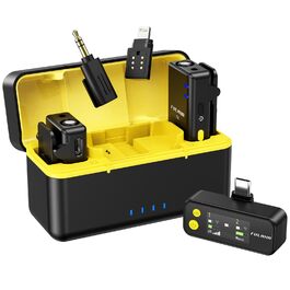 Бездротове петличне мікрофону FULAIM X6S для iPhone, Android, з AI-шумопоглинанням, 48 кГц/24 біт, з кейсом для зарядки та зберігання, для відеозйомки та Vlogging