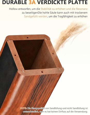 Стійки для колонок Holz Braun Schwarz, 70 см - Преміум підставки для домашнього кінотеатру та студії з прихованою проводкою