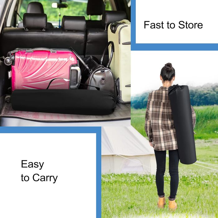 Набір 2 складаних стільців WOLTU для кемпінгу, риболовлі, саду, тераси, чорний + темно-сірий