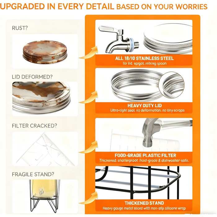 Скляний диспенсер для напоїв на 4.5л з краном (2 шт.) - для соку, води, коктейлів, вечірок