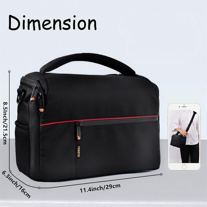 Чохол для фотоапарата FOSOTO SLR, чорний, водонепроникний, L