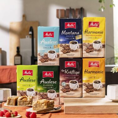 Кава мелена Melitta Auslese Klassisch-Mild для фільтр-кав’ярок, середній обсмаження (3/5), 6 x 500 г