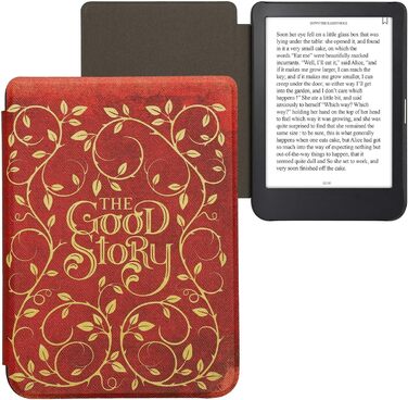 Чохол-книжка kwmobile для Kobo Clara 2E / Tolino Shine 4 - з візерунком єгипетських ієрогліфів (золото, чорний, темно-синій, жовтий)