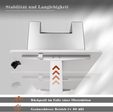Електричний регульований стіл Flamaker 140x60 см, білий, з пам'яттю, для офісу та дому, комп'ютерний стіл для роботи сидячи та стоячи
